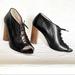 Kate Spade Shoes | Kate Spade New York Inella Black Nappa Open Toe Lace Up Heels-9.5 | Color: Black/Brown | Size: 9.5