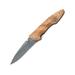 Fox Linerlock Olive Wood Folding Knife 3.5" Damascus steel blade Olive wood handle 01FX240