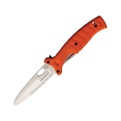 Fox Advance Rescue Dive Knife 4.25" mirror finish partially serrated Bohler N690 Orange G10 handle 01FX401OR