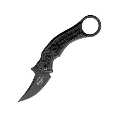 Bastinelli Creations Mako Linerlock Bronze Folding Knife 2.75" black stonewash finish Bohler N690 stainless Sculpted bronze handle MAKO FOLDER BRONZE