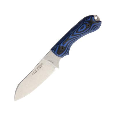 Bradford Knives Guardian 3 Sheepsfoot 3D Folding Knife 3" stonewash finish Bohler N690 stainless blade Black and blue G10 handle 3SF-113-N690