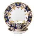 Royal Albert 100 Years 40017566 1900 Regency Teacup, Saucer, Plate 20cm, 3 Piece Set Blue, Bone China