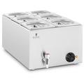 Royal Catering - Bain-Marie Professionnel Maintien Au Chaud Robinet 600 w 6xGN 1/6