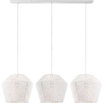 Pendelleuchte Esstisch Korb Boho Hängelampe Esszimmer Lampe E27 Rattan Pendelleuchte - Weiß, Weiß