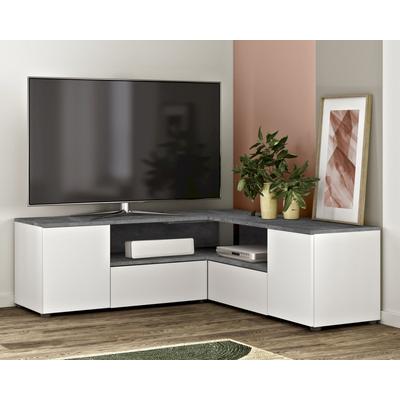 TemaHome »Angle« TV-Schrank 130 Weiß mit Concrete 130x46x130 cm