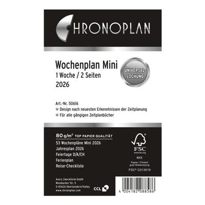 Chronoplan Kalendereinlage Wochenplan 2026 Mini »1 Woche / 2 Seiten«