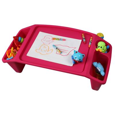 Portable Kids Lap Desk Tray, Activity Table With 3 Compartments for Art, Coloring, Writing, Eating, And Road Trips