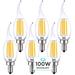 Luxrite Vintage Candle LED Bulb 100W Equivalent, 800 Lumens, 3500K Natural White, 7W, Dimmable, Flame Tip E12 6 Pack