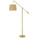 68 Inch Adjustable Arc Arm Design Metal Floor Lamp, Brass - 19 L X 14 W X 68 H Inches