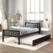 Twin Bed with Trundle, Platform Bed Frame with Headboard and Footboard