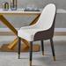 PU Leather Dining Chairs with Solid Wood Metal Legs ( Set of 2 ) - N/A