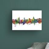 Ebern Designs Madison Wisconsin Skyline by Michael Tompsett - Wrapped Canvas Graphic Art Canvas, Wood in White | 30 H x 47 W x 2 D in | Wayfair