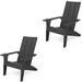 Rosecliff Heights Academy Adirondack Chair Plastic/Resin in Black | 37.6 H x 33.86 W x 22.8 D in | Wayfair 38AB2FF1BC1F4AE4B10D0624056544B8