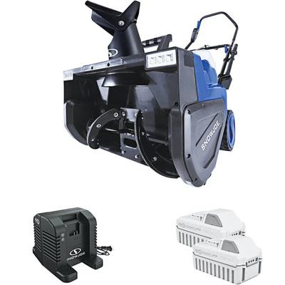 Snow Joe 24V-X2-SB22 iON+ Cordless Single-Stage Snow Blower with 8.0 Ah XR8 Batteries and Dual Port Charger