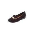 Wide Width Women's The Thayer Slip On Flat by Comfortview in Black (Size 10 W)