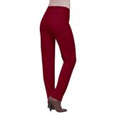 Plus Size Women's Invisible Stretch® Contour Straight-Leg Jean by Denim 24/7 in Rich Burgundy (Size 40 W)