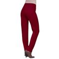 Plus Size Women's Invisible Stretch® Contour Straight-Leg Jean by Denim 24/7 in Rich Burgundy (Size 44 W)