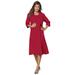 Plus Size Women's Fit-And-Flare Jacket Dress by Roaman's in Classic Red (Size 42 W) Suit