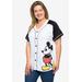 Plus Size Women's Mickey Mouse 28 Baseball Jersey Shirt White Button Down by Disney in White (Size 1X (14-16))