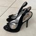 Jessica Simpson Shoes | Jessica Simpson Black Satin Sling Back Heels In Size 8.5 | Color: Black | Size: 8.5