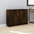 vidaXL Sideboard Smoked Oak 102x33x75 cm Engineered Wood