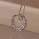 Collier en véritable moissanite pour femme et homme argent regardé 925 massif pendentif cercle en