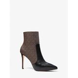 Michael Kors Rue Logo and Leather Boot Brown 6