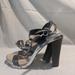 Michael Kors Shoes | Michael Kors Black Leather Silver Hardware Sandals Size 6 1/2 | Color: Black/Silver | Size: 6.5