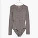 Madewell Tops | Madewell V-Neck Full-Coverage Bodysuit | Color: Gray | Size: S