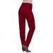 Plus Size Women's Invisible Stretch® Contour Straight-Leg Jean by Denim 24/7 in Rich Burgundy (Size 44 W)