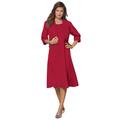 Plus Size Women's Fit-And-Flare Jacket Dress by Roaman's in Classic Red (Size 42 W) Suit