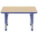 Factory Direct Partners Rectangle T-Mold Adjustable Height Activity Table w/ Standard Swivel Glide Legs Laminate/Metal in Blue | 30 H in | Wayfair