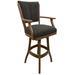 Red Barrel Studio® Northwest Elk - Dark Grey Wood/Upholstered in Black/Brown | 44 H x 21 W x 20 D in | Wayfair B2A080E83F75426B83CF5B74ECBA1EE3