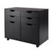 32" Black 2 Section Mobile Storage Cabinet