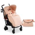 My Babiie MB52 Stroller – from Birth to 4 Years (22kg), Lightweight, Umbrella Fold, Travel Buggy, Pushchair Includes Footmuff, Changing Bag, Newborn Insert, Cup Holder, Rain Cover - Blush