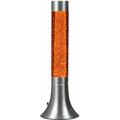 Licht-erlebnisse - Lampe à Lave yvonne au design rétro argenté avec liquide pailleté orange Ø13cm