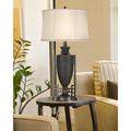 Dale Tiffany Caslon Metal Table Lamp Metal/Fabric in Black/Brown/White | 34.5 H x 18 W x 18 D in | Wayfair 6008/308