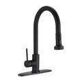 INLE Pull Out Single Handle Kitchen Faucet w/ Soap Dispenser, Stainless Steel in Black | 16.1 H in | Wayfair NIESL3740