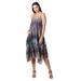 Jaipur Twilight,'Tie-Dyed and Printed Viscose Sundress'