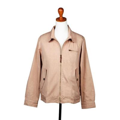 Breezy Day in Beige,'Men's Beige Cotton Twill Jacket from India'