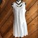 Anthropologie Dresses | Anthro Malvin I Love Linen White Sleeveless Dress Pearl Bead Neckline Large | Color: White | Size: L