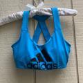 Adidas Intimates & Sleepwear | Adidas Bright Blue Lined Sports Bra Xs Strappy Back Bold Graphic Front Athletic | Color: Black/Blue | Size: Xs