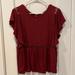 Anthropologie Tops | Anthropologie On The Road Flutter Maroon Eyelet Top | Color: Red | Size: S