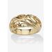 Plus Size Women's Yellow Gold-Plated Sterling Silver Swirling Cutout Dome Ring Jewelry by PalmBeach Jewelry in Gold (Size 5)