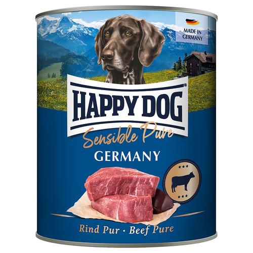 Sparpaket: 12x800g Happy Dog Sensible Pure Germany (Rind Pur) Hundefutter nass