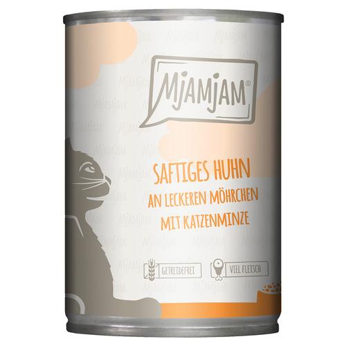 Sparpaket 24x400g MjAMjAM saftiges Huhn an leckeren Möhrchen Katzenfutter nass