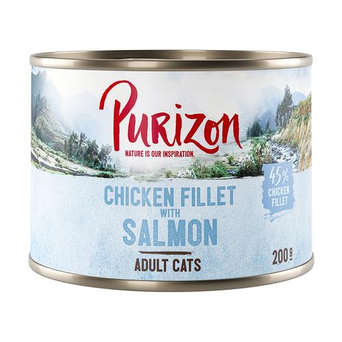 24x 200g Purizon Adult Hühnerfilet mit Lachs getreidefreies Katzen Nassfutter