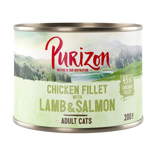 12x 200g Purizon Original Hühnerfilet mit Lachs & Lamm getreidefreies Katzen Nassfutter