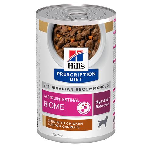 12x 354g Hill's Prescription Diet Gastrointestinal Biome Stew mit Huhn Hundefutter nass