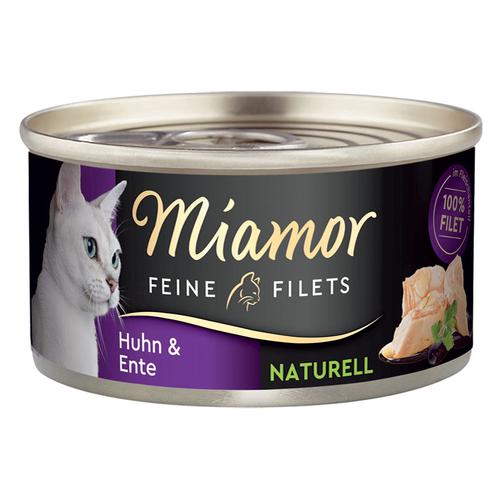 Sparpaket: 12x80g Miamor Feine Filets Naturelle Probierpaket Huhn & Ente Katzenfutter nass